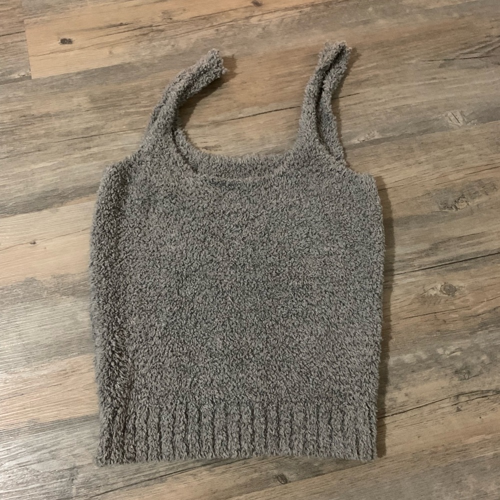 SKIMS COZY KNIT TANK | SMOKE